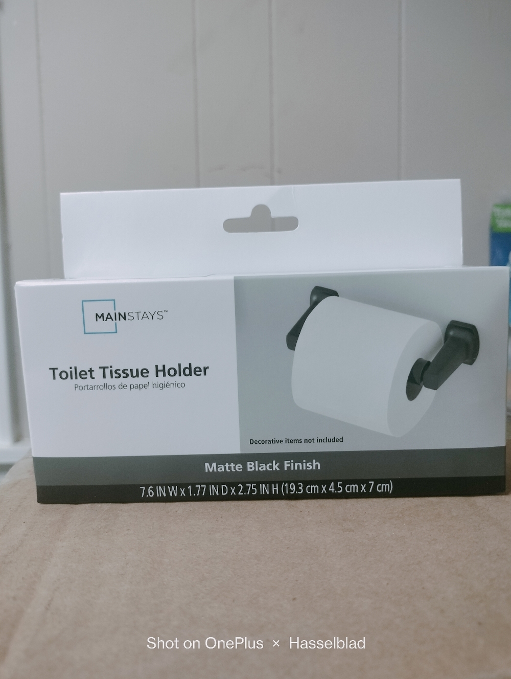 Mainstays Matte Black Toilet Tissue Holder Wall Mount